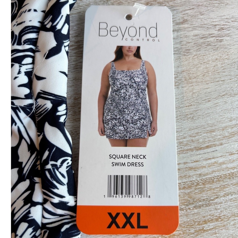 NWT Beyond Control Swim Dress Women XXL Navy New Floral Tummy Control - Picture 4 of 9